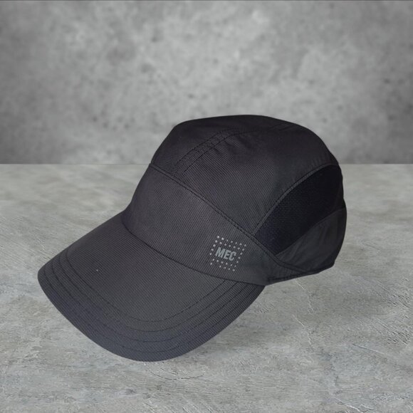 Vintage Y2K 'MEC' black gorpcore strapback 5 panel hat - Picture 1 of 4